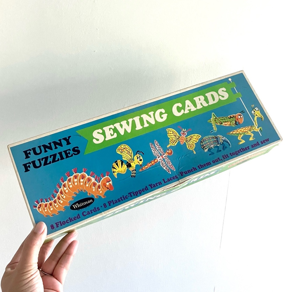 Vintage 60’s mod Funny Fuzzies sewing cards boxed set